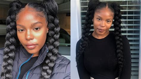 Two JUMBO BRAIDS w/ weave 